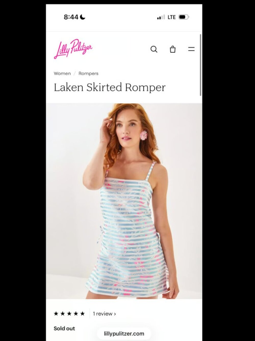 NWT Lilly Pulitzer Laken Romper Bluette Floral Stripe 4